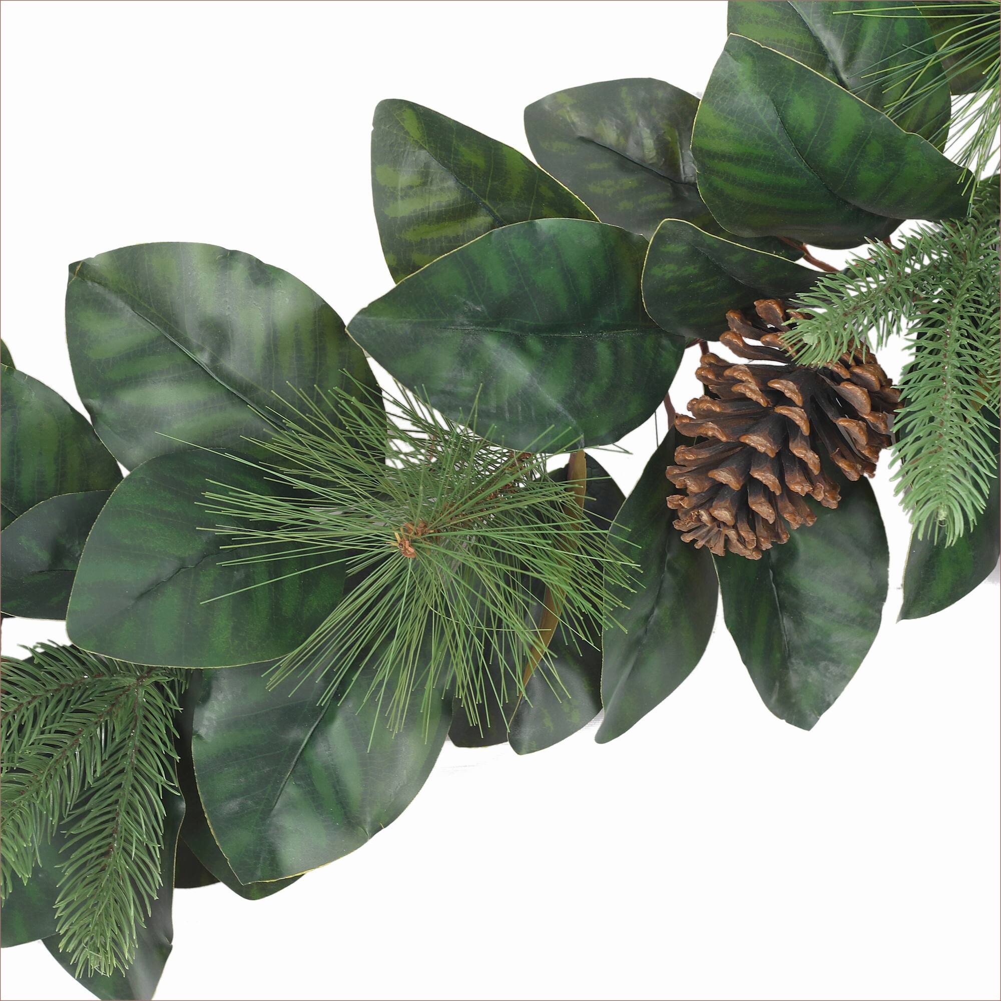 6ft. Magnolia Leaves & Pinecone Garland